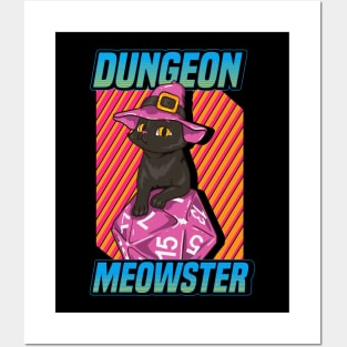 Cute & Funny Dungeon Meowster Gaming Posters and Art